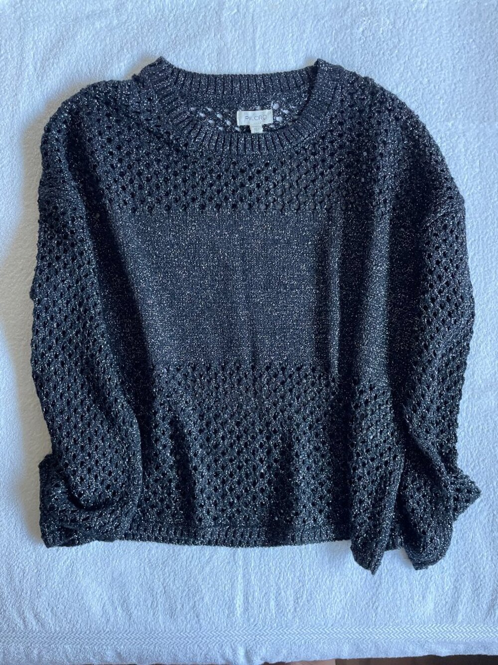 Anthropologie Pilcro Open-Stitch Pullover Sweater in Black - S
